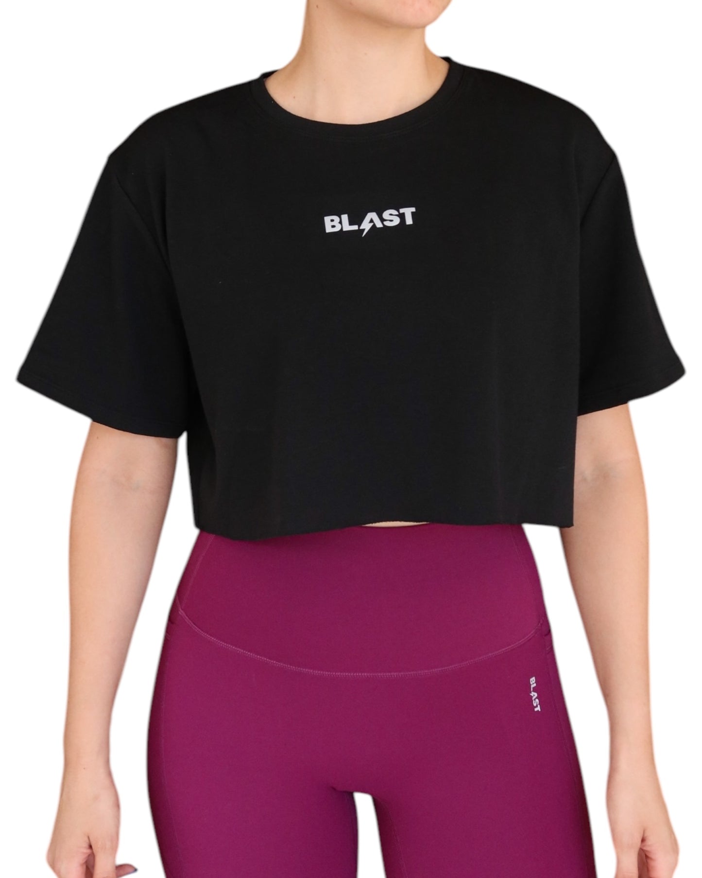 Crop Top Con Mangas Negro