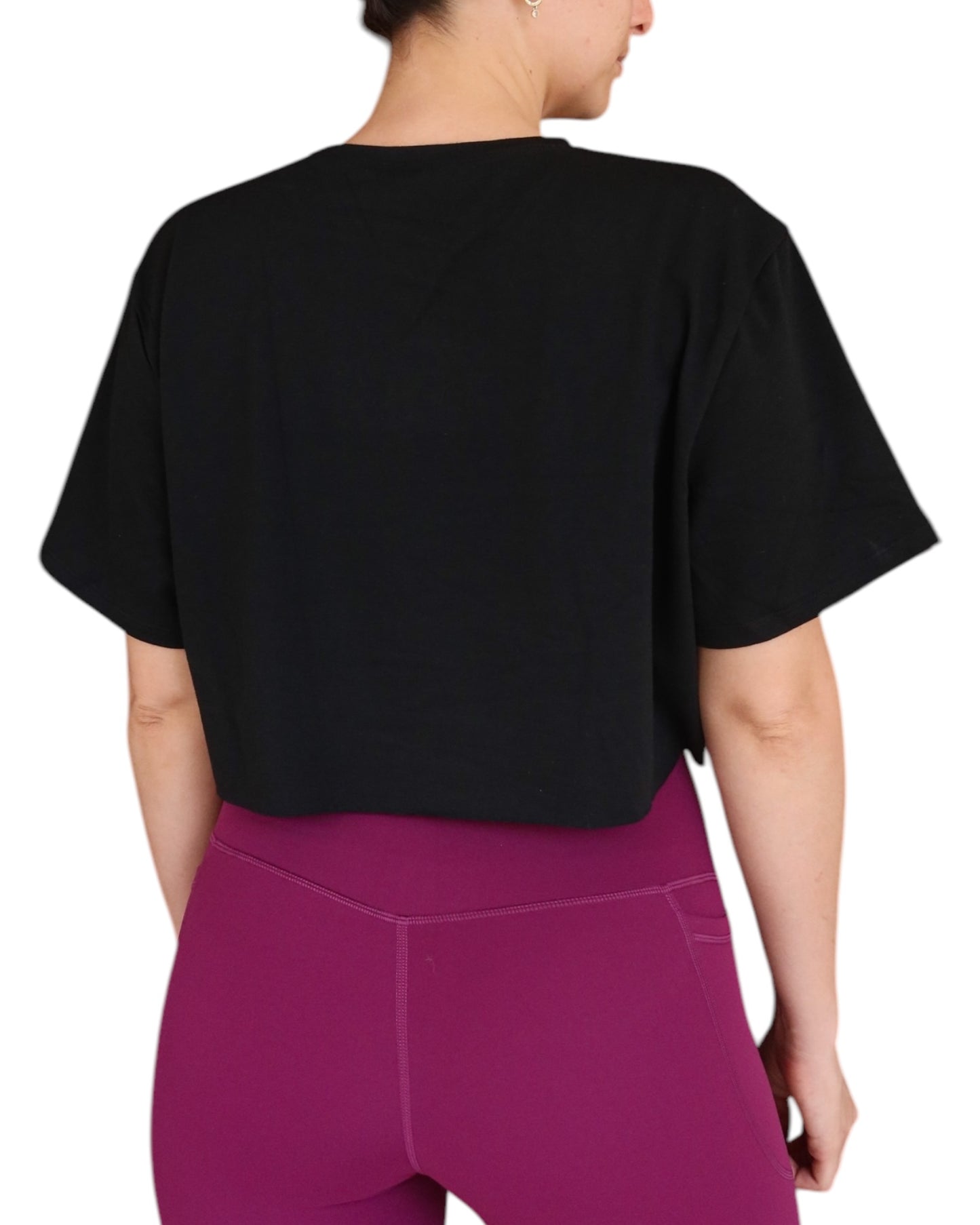 Crop Top Con Mangas Negro