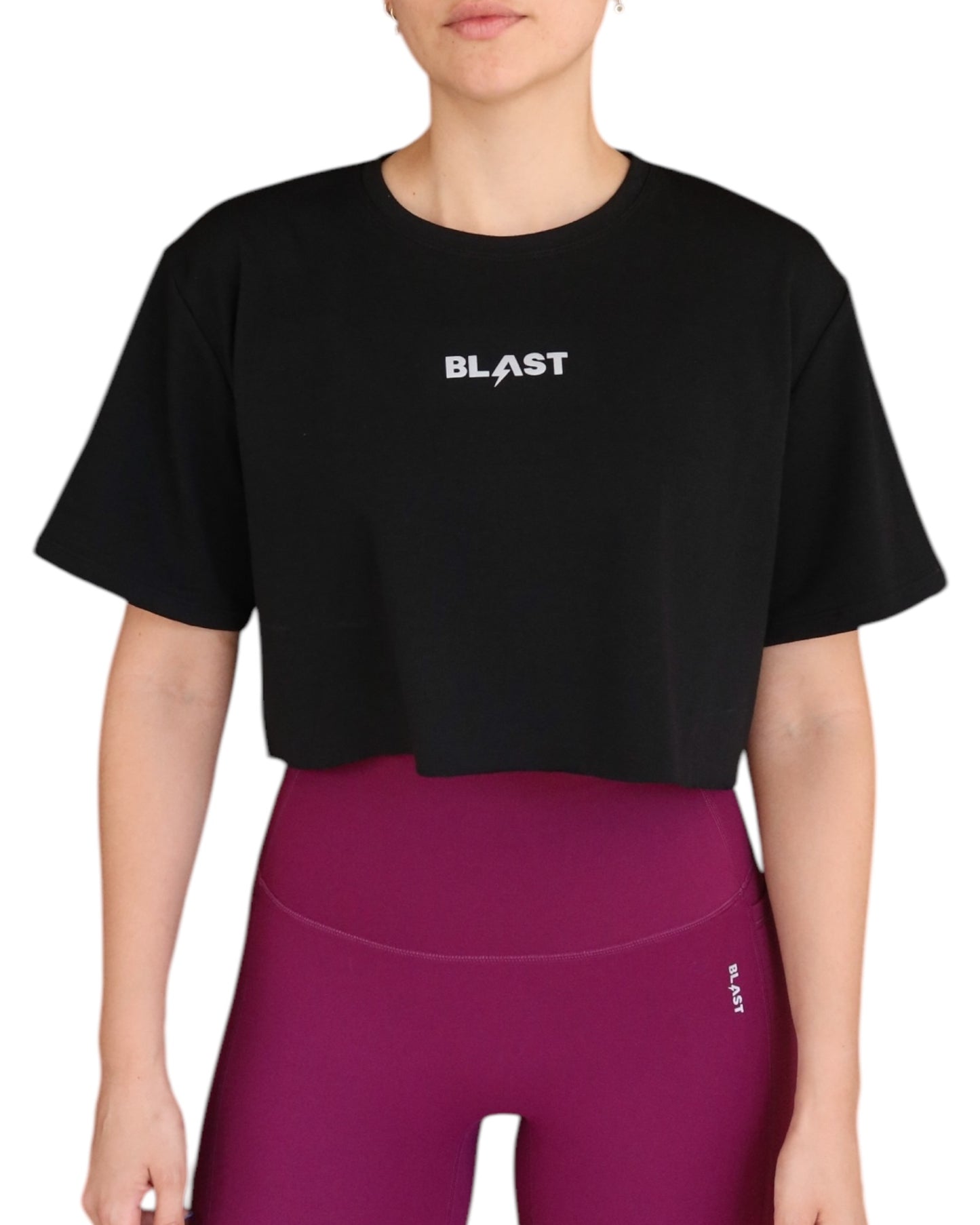 Crop Top Con Mangas Negro