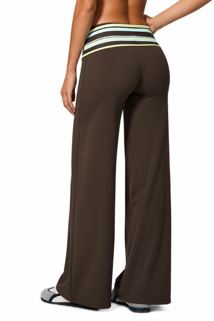 Brown Stripes - Folded Waist Pant