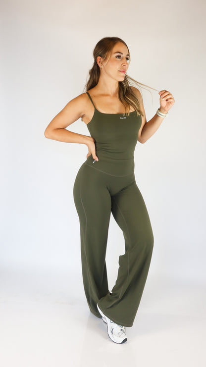 Moss Green - Wide Leg Pant