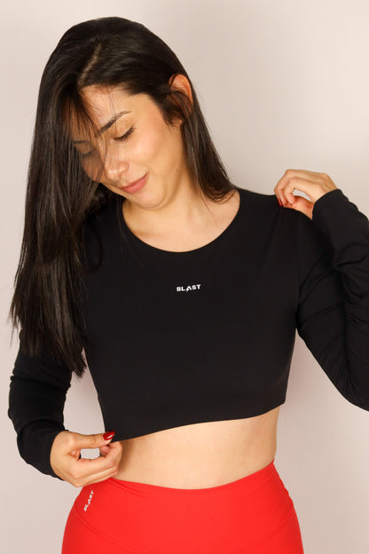 Long-Sleeve Top Negro
