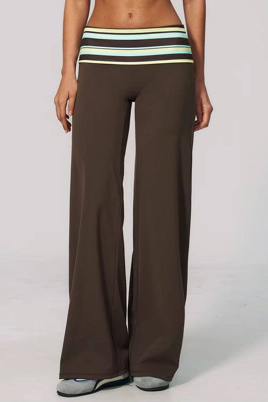 Brown Stripes - Folded Waist Pant