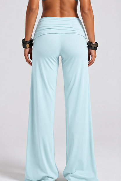 Light Blue - Folded Waist Pant