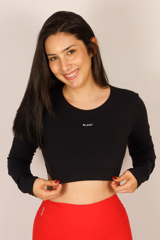 Long-Sleeve Top Negro
