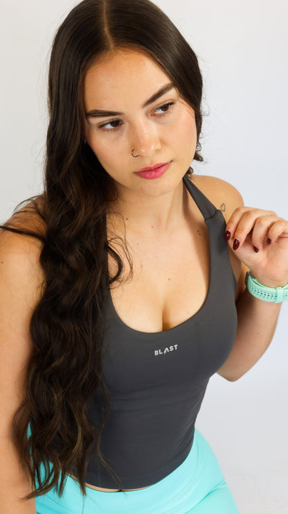 Gris - Muse Halter Tank Top