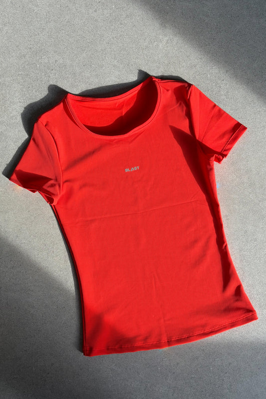 Ribbed Tee Naranja