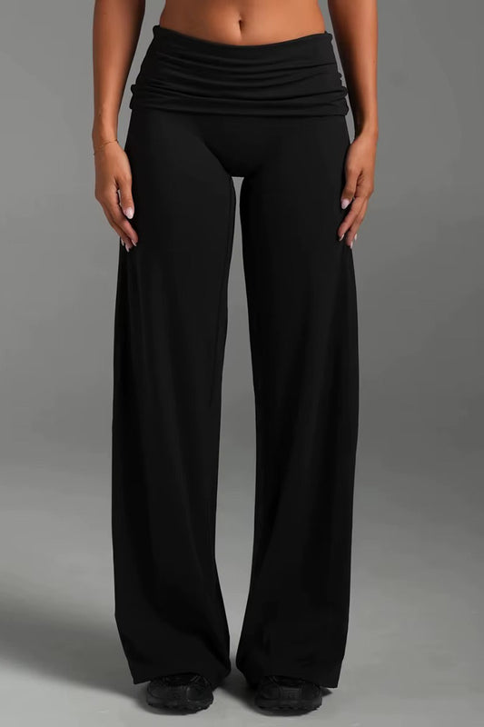 Black - Folded Waist Pant