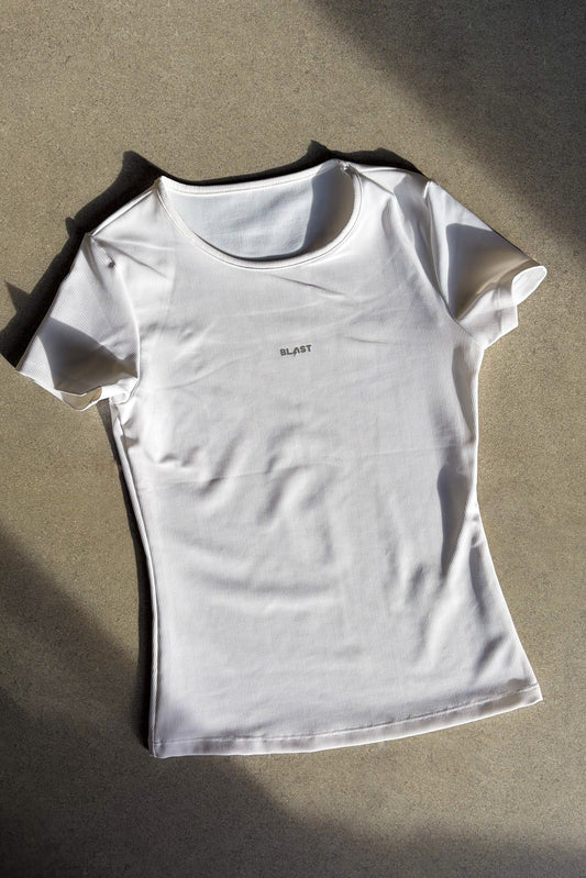 Ribbed Tee Blanca