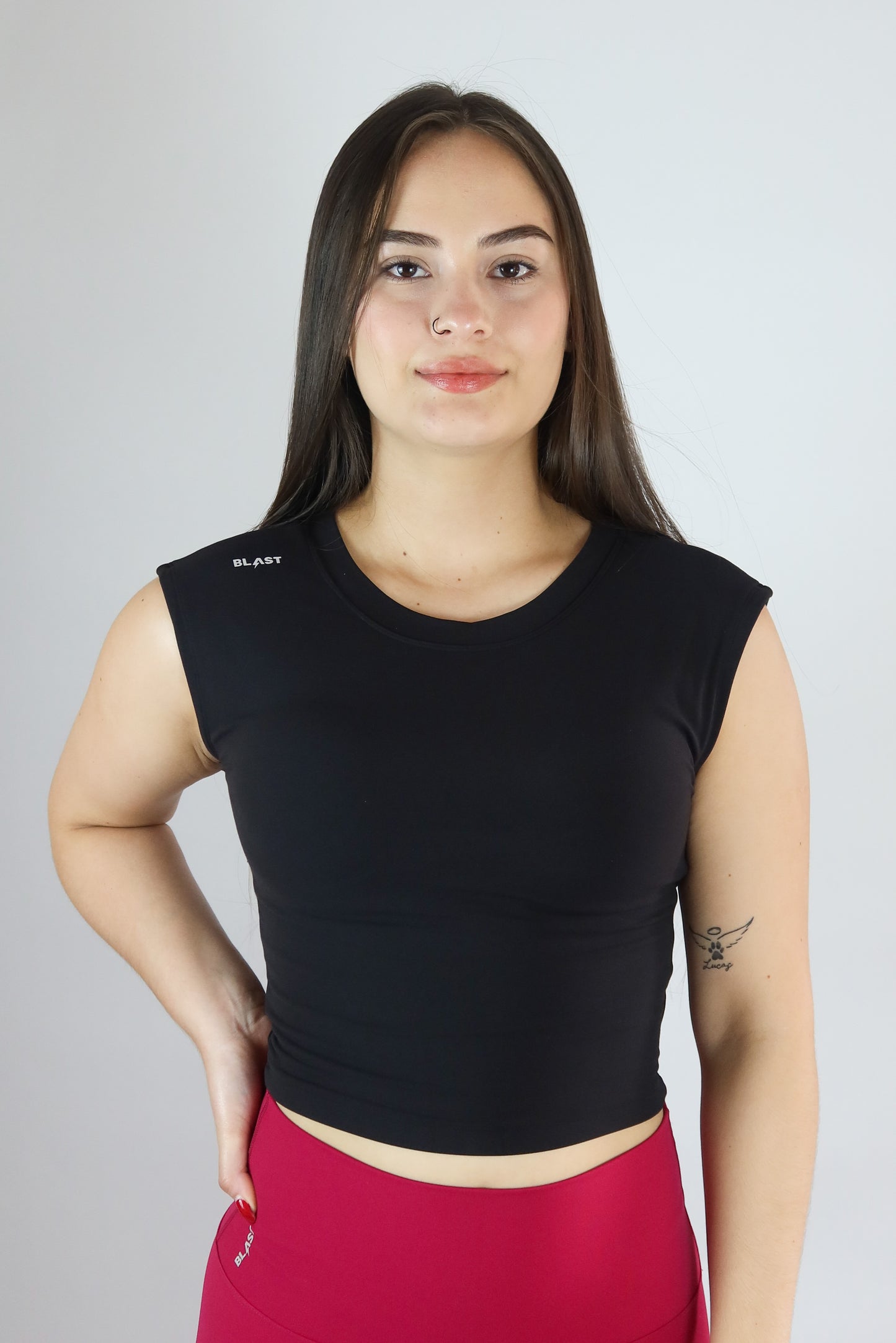 Twist Crop Top Negro