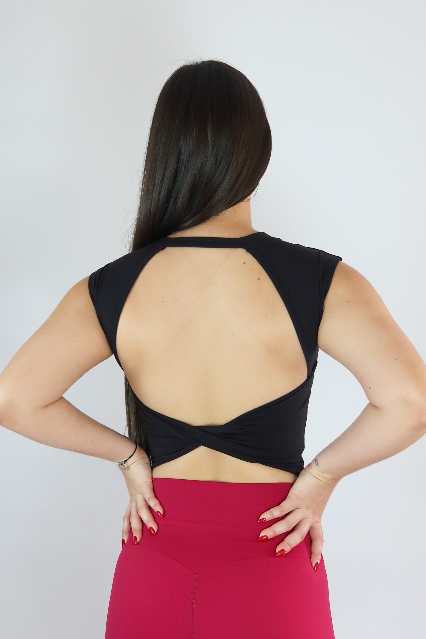 Twist Crop Top Negro