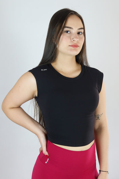 Twist Crop Top Negro