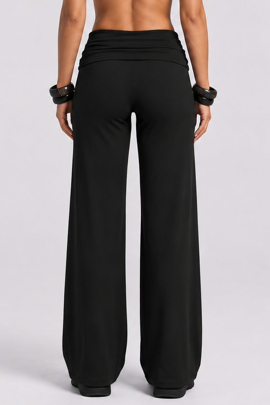 Black - Folded Waist Pant