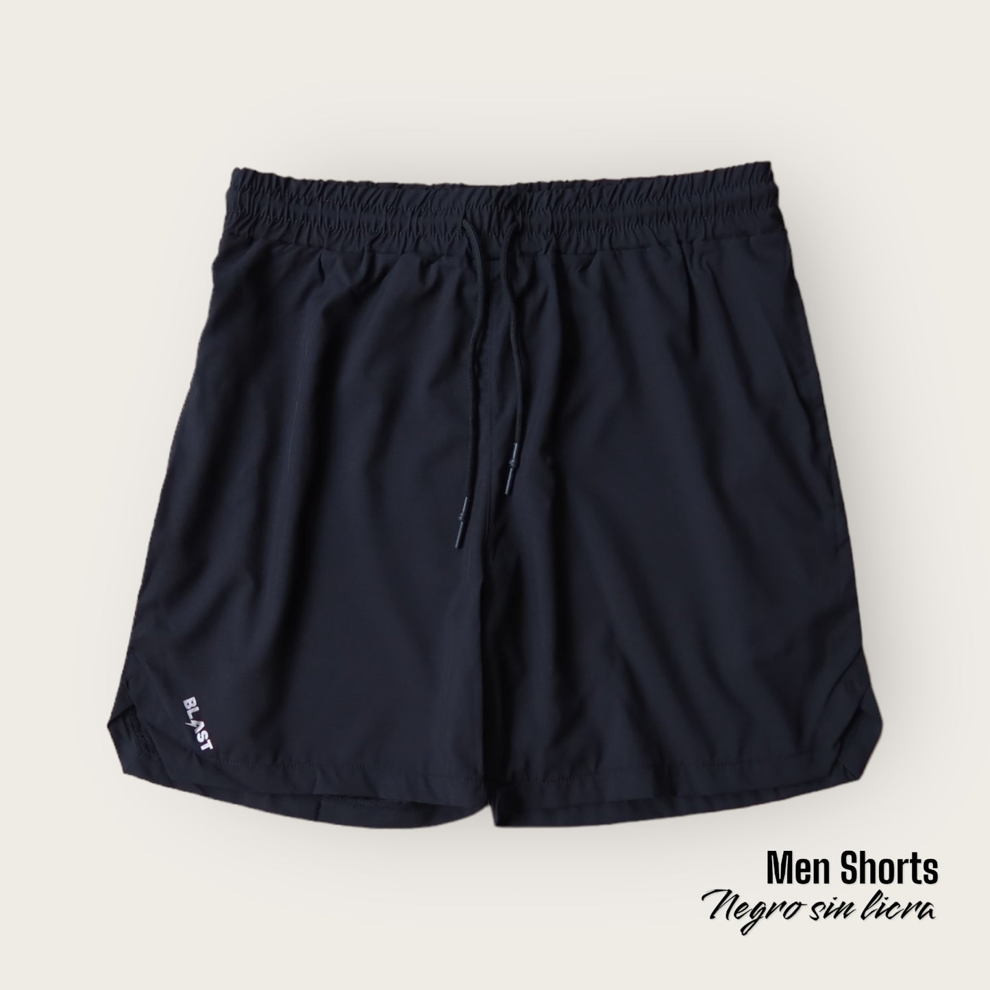 Men Shorts Negro sin Licra