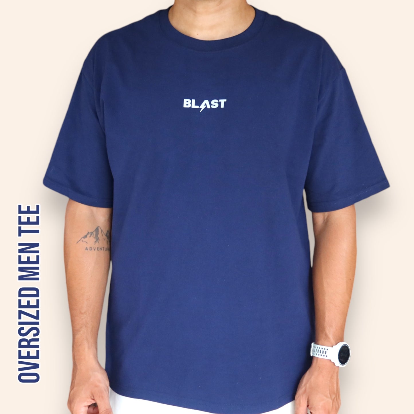 Oversized Men Tee Azul